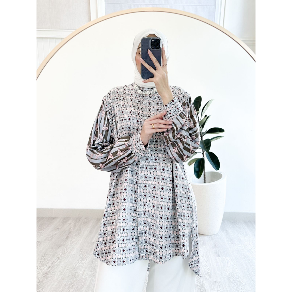 SAGITA TOP ld -+120 Model Kemeja Full Kancing - Bigsize
