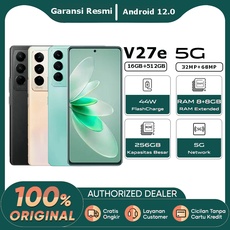 【Bisa COD】hp murah V27e RAM16GB+512GB Android Mobile 12  7.5 inch 4G/5G WiFi Ponsel 32MP + 68MP smartphone Cerdas Tinggi -Definisi Pixel Ponsel Asli, casing ponsel dan film gratis dengan pesanan Andavivo v27e 8/256