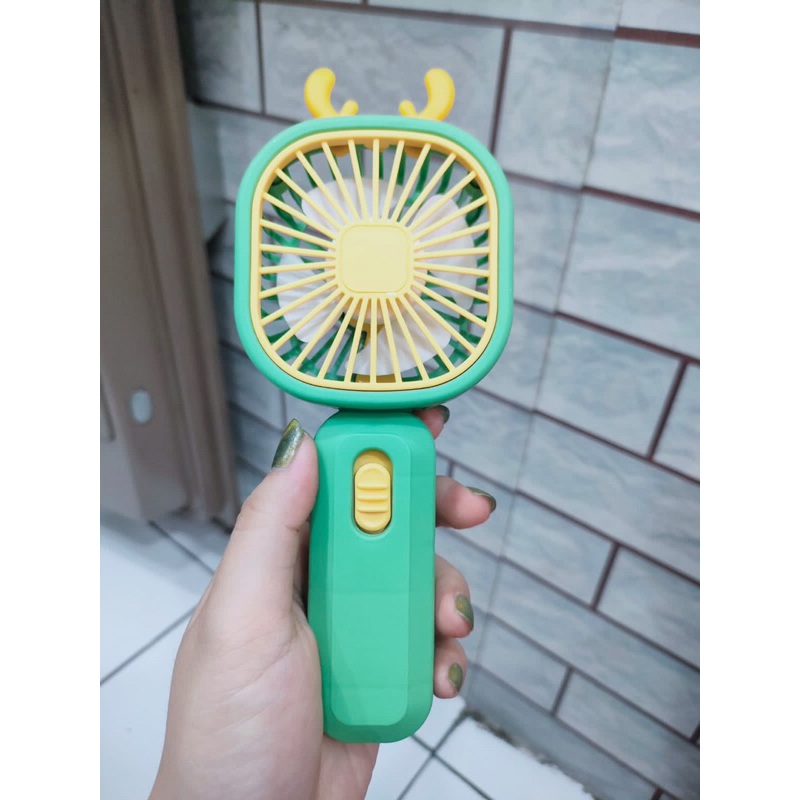 Kipas Angin Mini Portable/Mini Fan USB Rechargeable Desktop Fan/Kipas Motif Tanduk