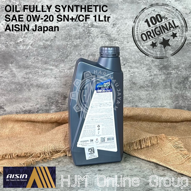 OLI MESIN AISIN MOTOR OIL FULLY SYNTHETIC SAE 0W-20 SN+/CF 1 Liter