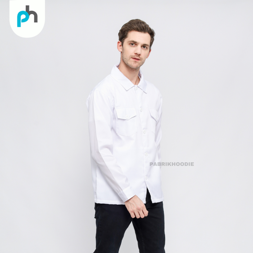 PABRIKHOODIE - JAKET KEMEJA PRIA EDISI KEMEJA JAKET POLOS {PRIA&amp;WANITA} M-XXL