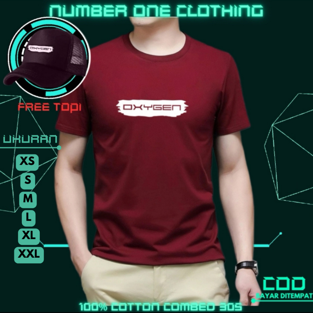 Baju Kaos T shirt Distro Oxygen Keren Pria Wanita Cowok Cewek Dewasa Premium 100% Original Cotton Co