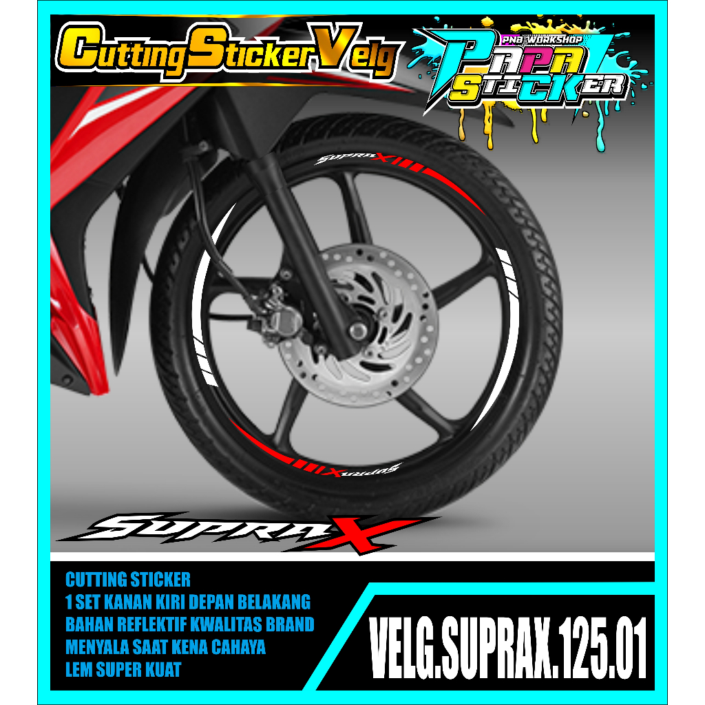 STIKER  VELG SUPRA X 125 CUTTING STICKER VELG HONDA SUPRA X 125 CUTTING VARIASI 01
