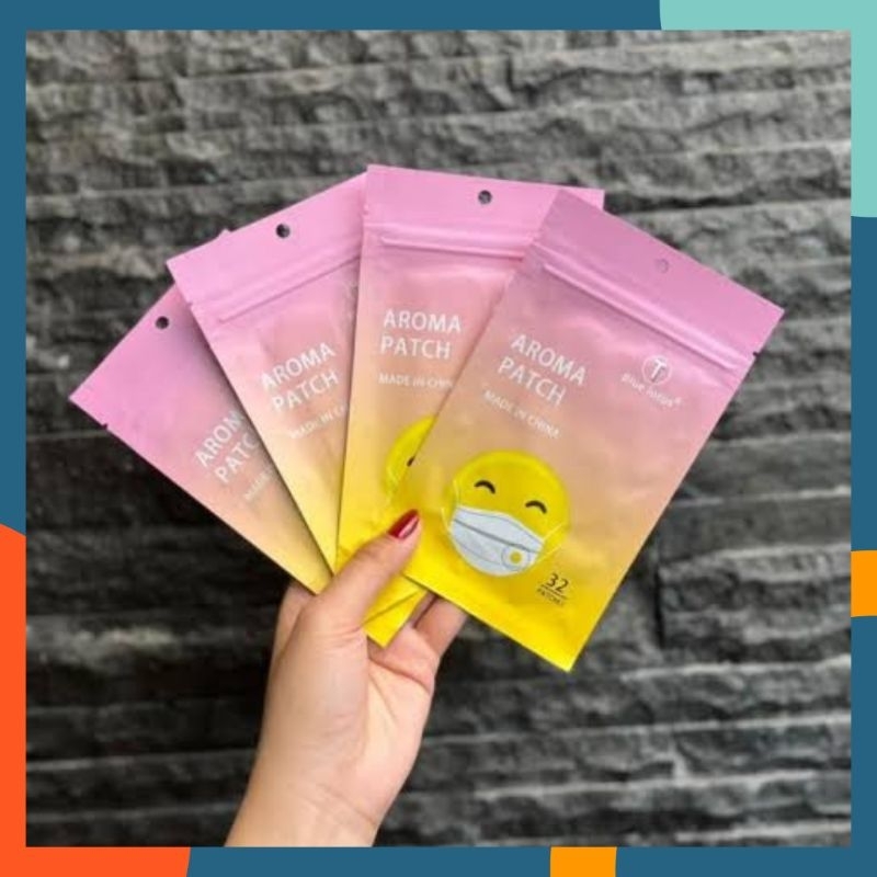 Sticker Aroma Pewangi Masker isi 16 / Patch Mask Anti Bau