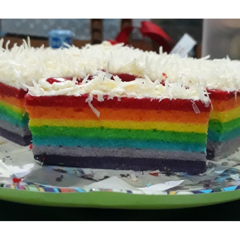 

Rainbow Cake Keju 18 cm x 18 cm