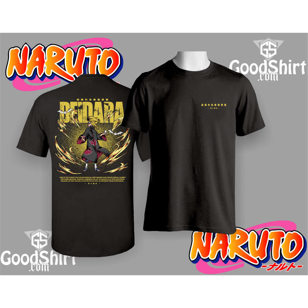 Kaos Naruto "Deidara デイダラ" - Kaos Naruto Shippuden/Kaos Anime Manga/Kaos Kartun/Kaos Naruto Deidara/