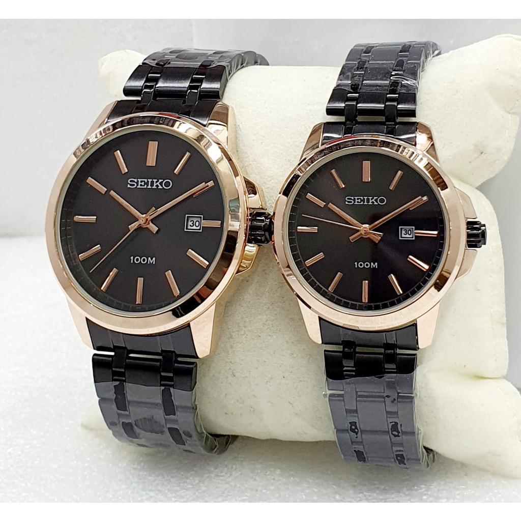 (BISA COD) PREMIUM Jam Tangan Couple Rantai S3IK0 Tangal Aktif Jam Tangan Pasangan Water Resistan TE