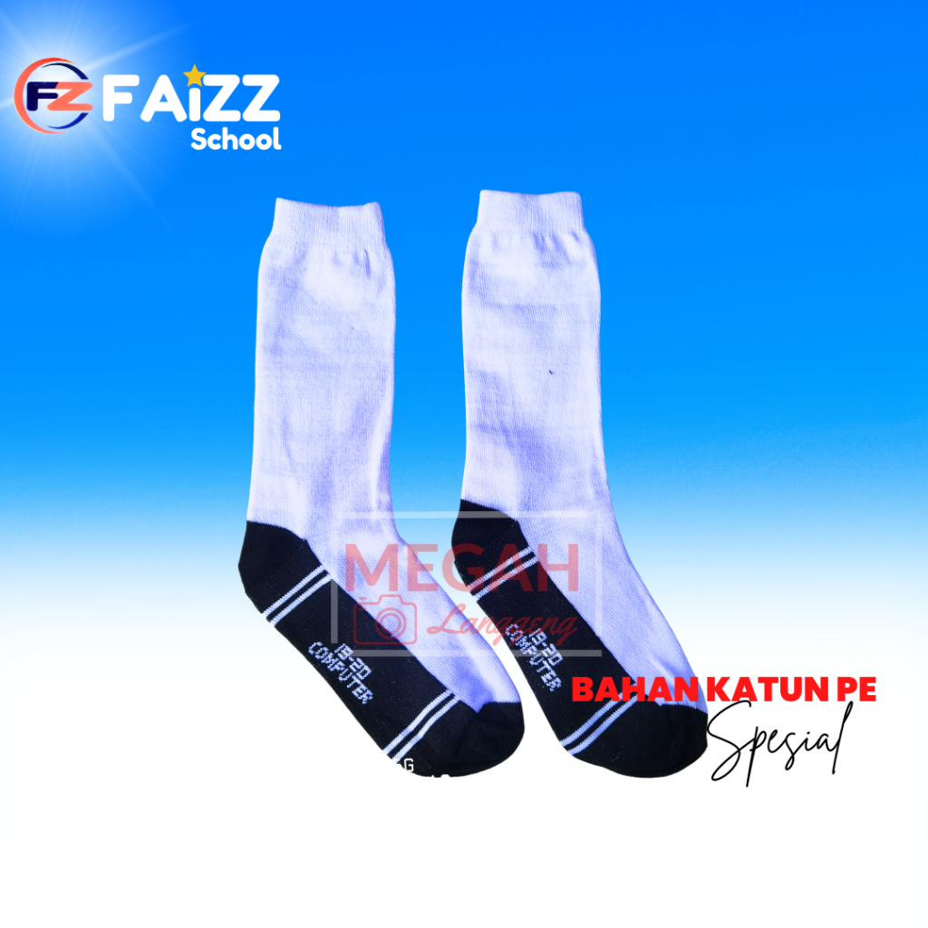 Kaos Kaki Sekolah Hitam Putih SD SMP SMA PE Premium - Faizz Socks - Kaos kaki sd putih hitam premium - Kaos kaki hitam polos smp - kaos kaki putih hitam anak sd, kaos kaki hitam polos sma, kaos kaki sd hitam polos, kaos kaki smp hitam panjang