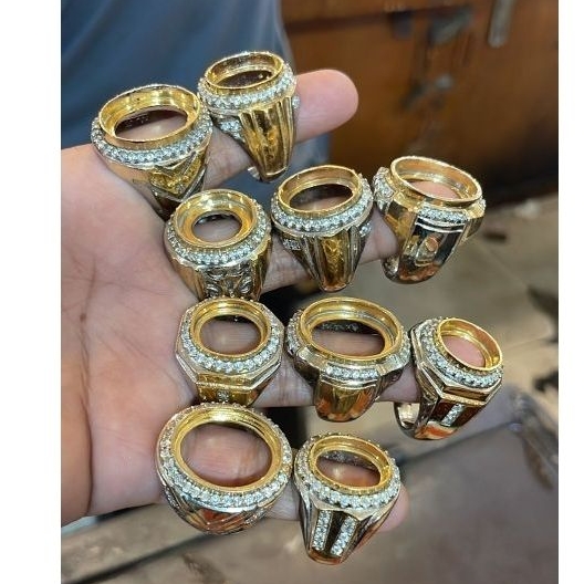 ring alpaka zircon microsetting 10pcs