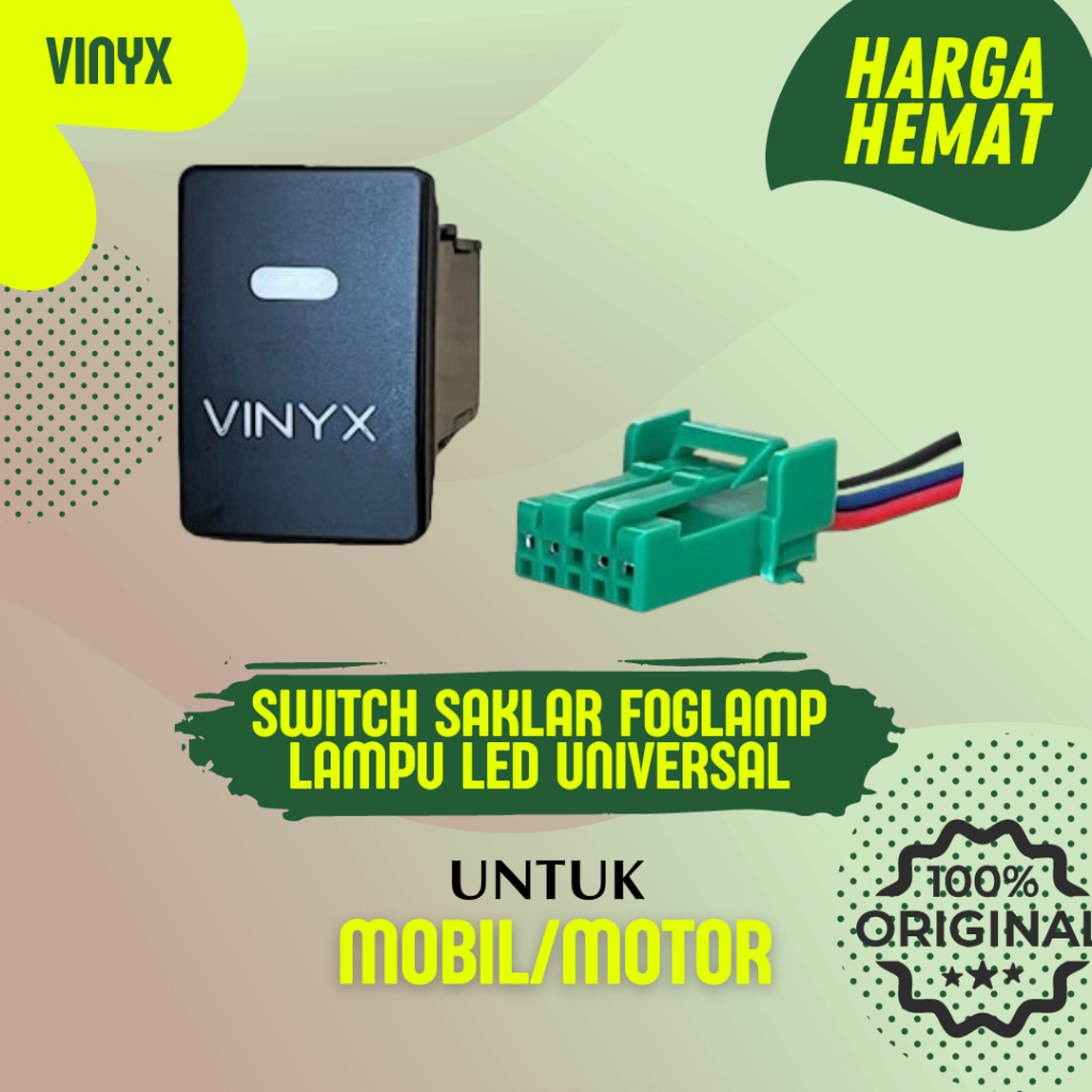Saklar Foglamp Switch Tombol Lampu LED Tembak Kabut Mobil Motor