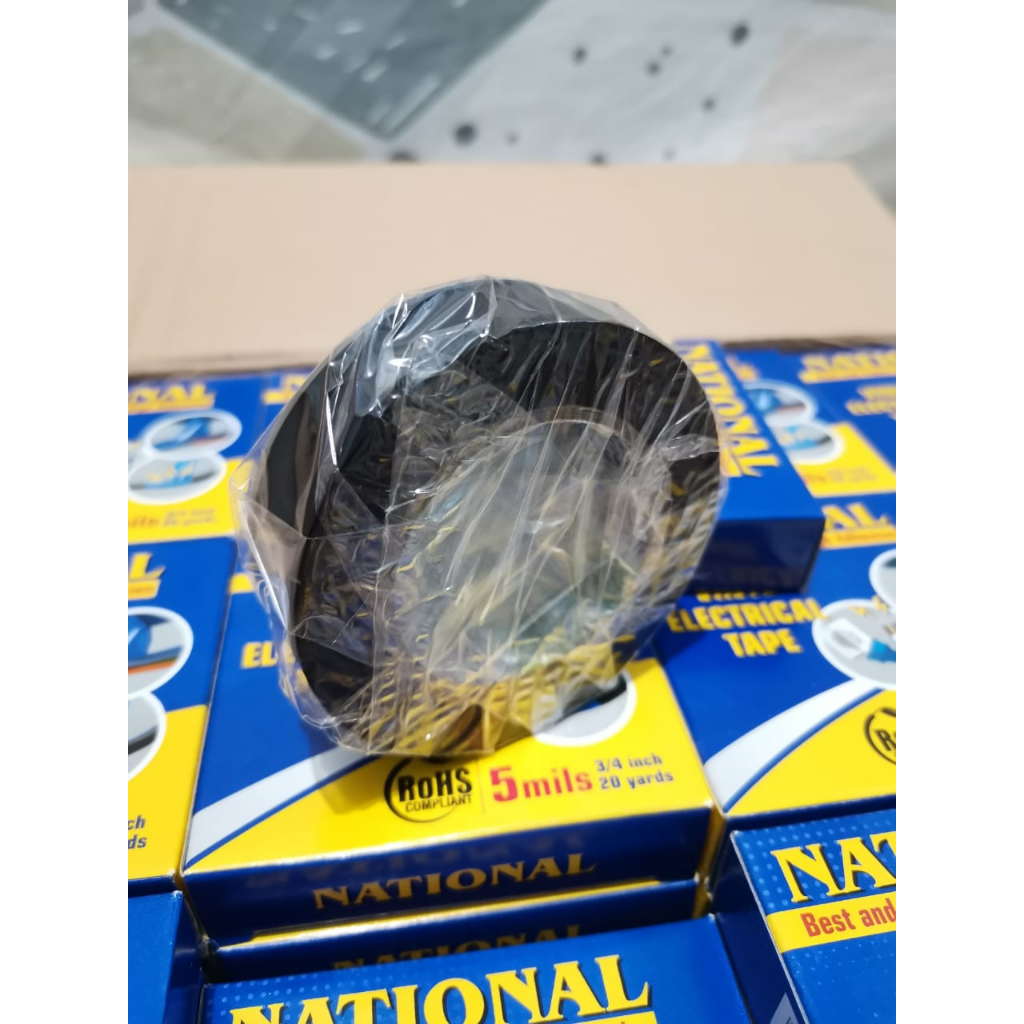 National Isolasi Listrik Vinyl Hitam (Electrical Tape) Solasi Selotip Original