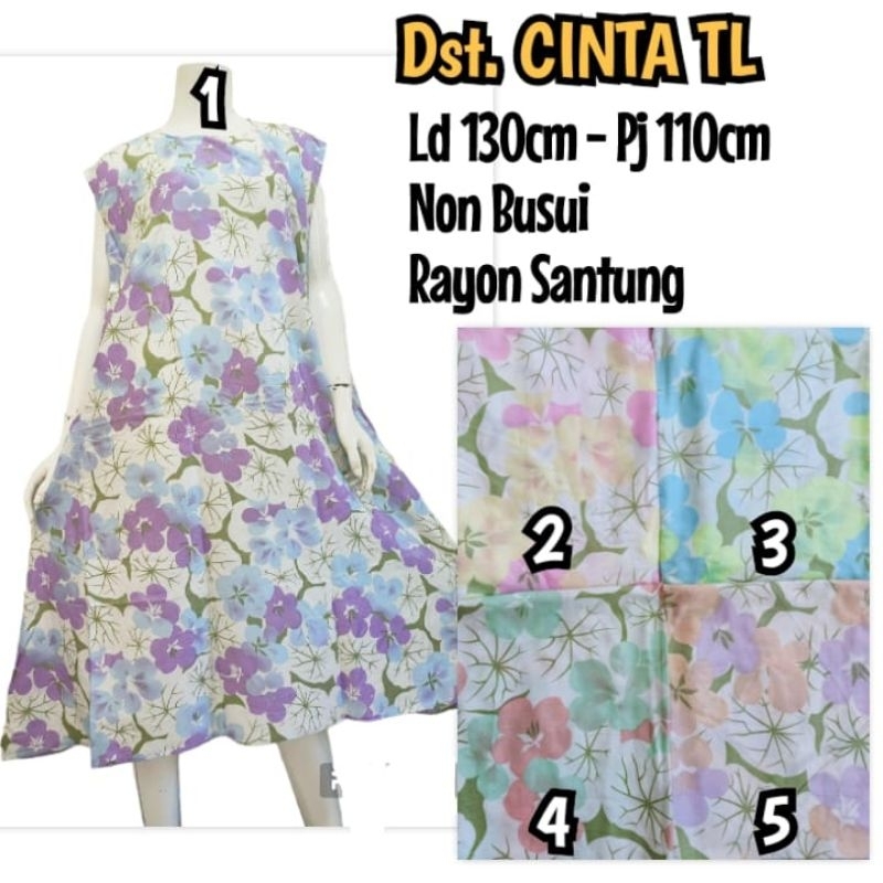 Daster Yukensi Jumbo/Daster Batik Jumbo Tanpa Lengan/Baju Tidur Wanita Sexy/Daster Kekinian