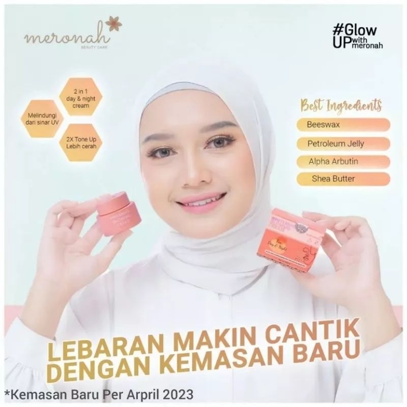 PAKET Meronah Glowing Cream 2in1 dan Serum glowing collagen vitamin c bisa COD