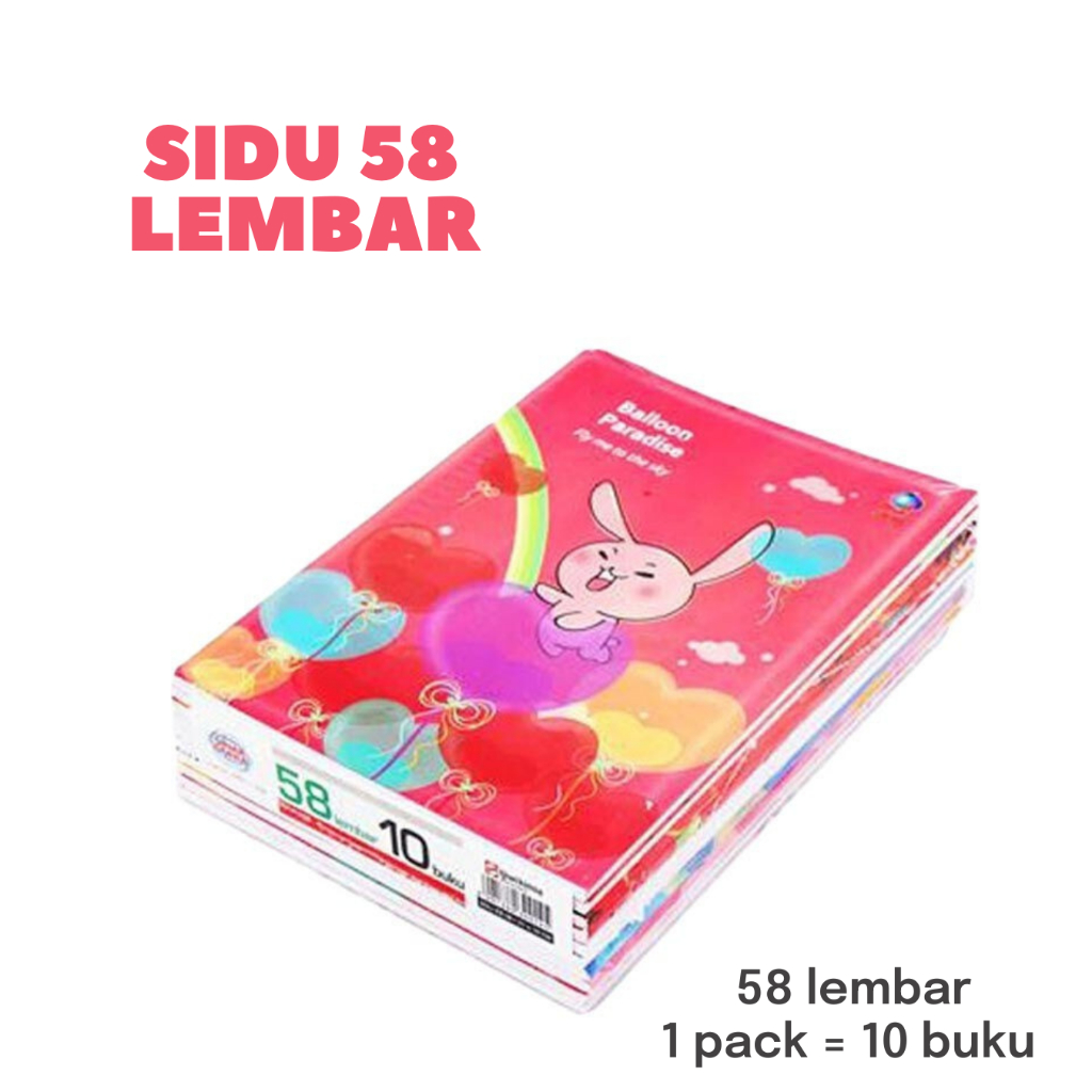 

[1 PACK 10 BUKU] Buku Tulis Sidu 58 lembar