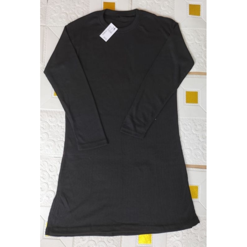 Tunik Polos Basic - Kaos Tunik Wanita Katun Rib