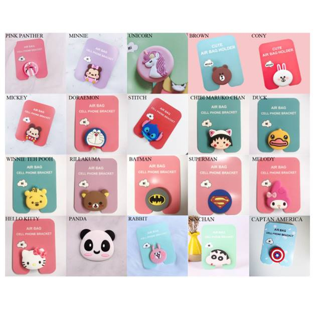DOMMO - D6007 POP SOCKET KARAKTER / Pop Socket HP 3D Karakter Cartoon / Pop Aksesoris HP / Pop Socket Berkarakter/ Pop Socket Lucu / Pop Socket Bervariasi/ Pop Socket Import