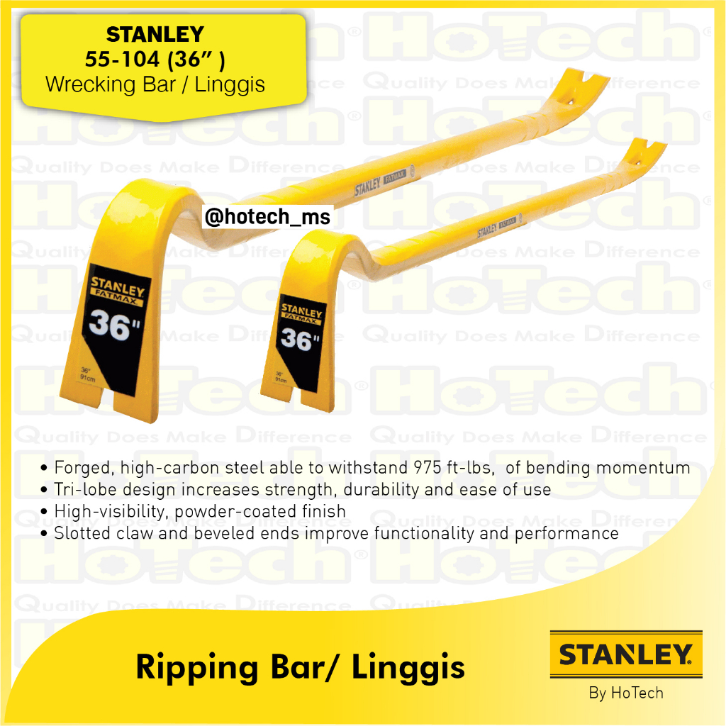 STANLEY® 55-104 36” Wrecking Bar | Linggis 36" | Linggis Tools