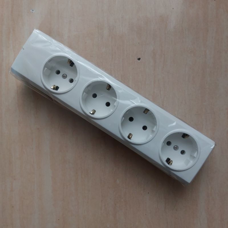 Broco Stop Kontak lubang 4 / Stop kontak arde broco