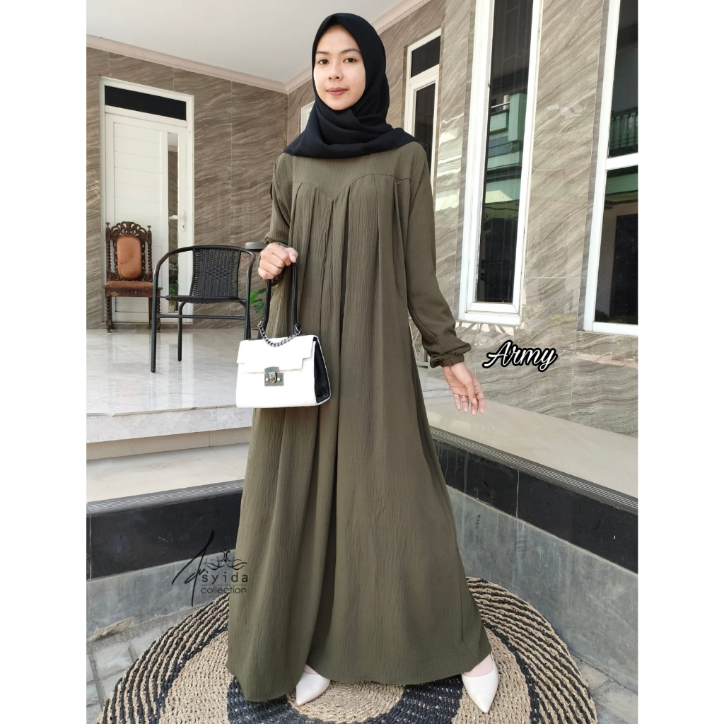 Dress kondangan Crinkle Airflow Polos Premium Termurah By ARSYIDA