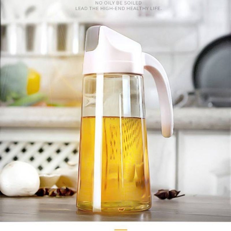 BOTOL MINYAK KACA ANTI TUMPAH BUKA TUTUP OTOMATIS