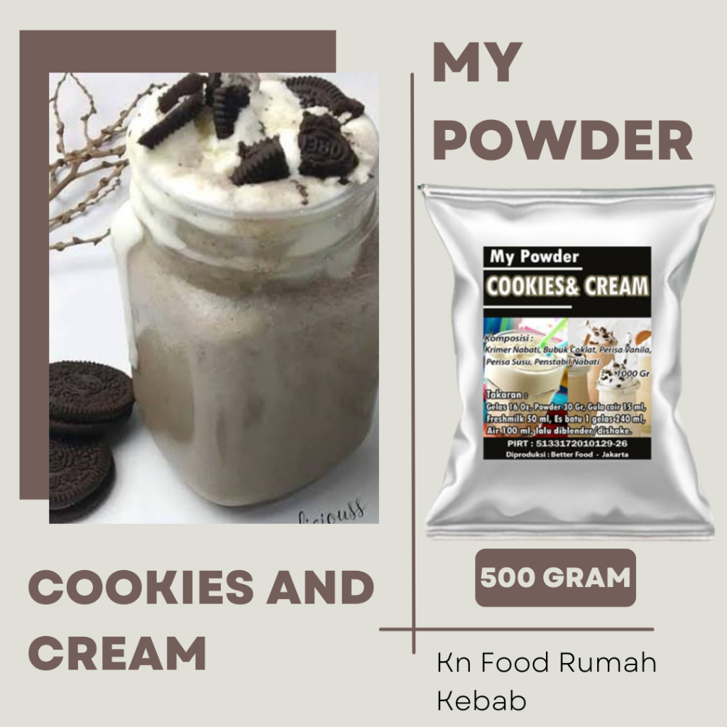 

Bubuk Minuman Rasa Cookies n Cream Bubble drink Powder drink 500gram