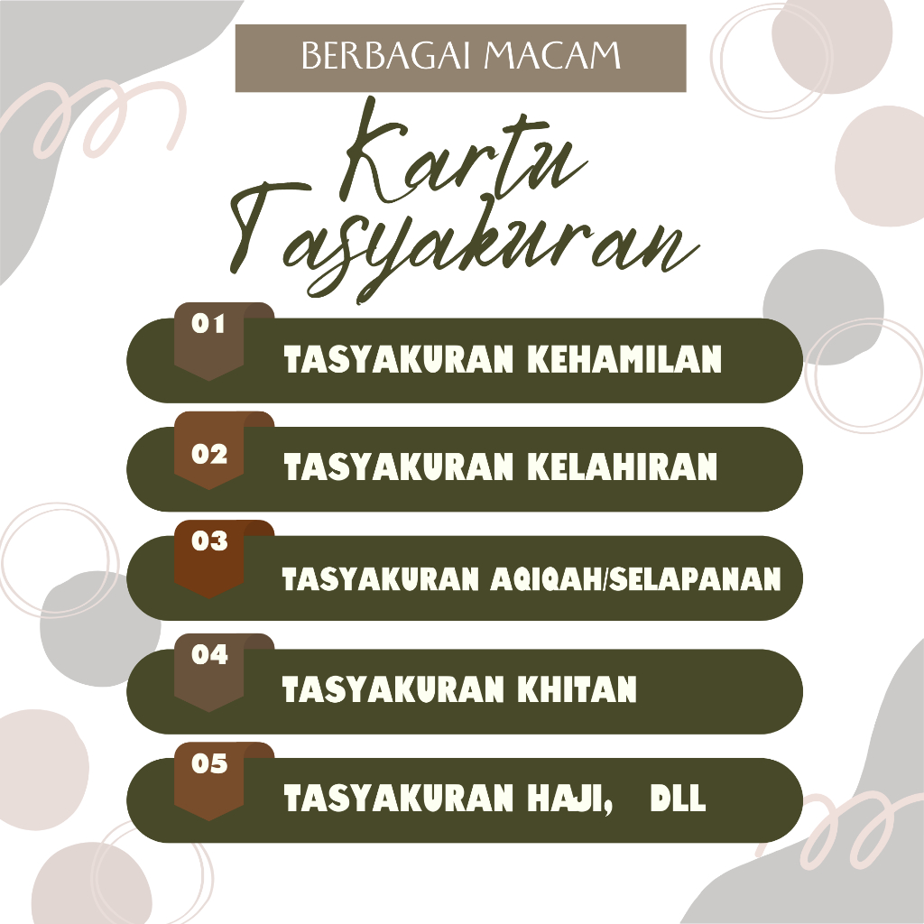 

KARTU - STICKER TASYAKURAN/SYUKURAN. KEHAMILAN - KELAHIRAN - AQIQAH - KHITAN - HAJI