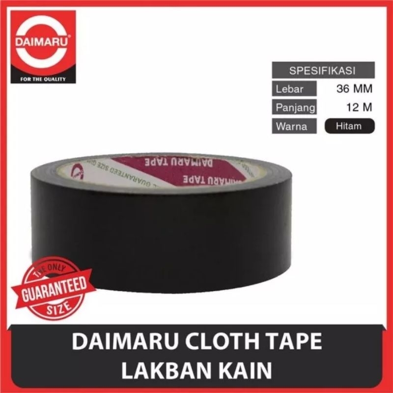 

Lakban Kain Linen Hitam, Lakban Jilid, Cloth Tape Daimaru 36mm Hitam