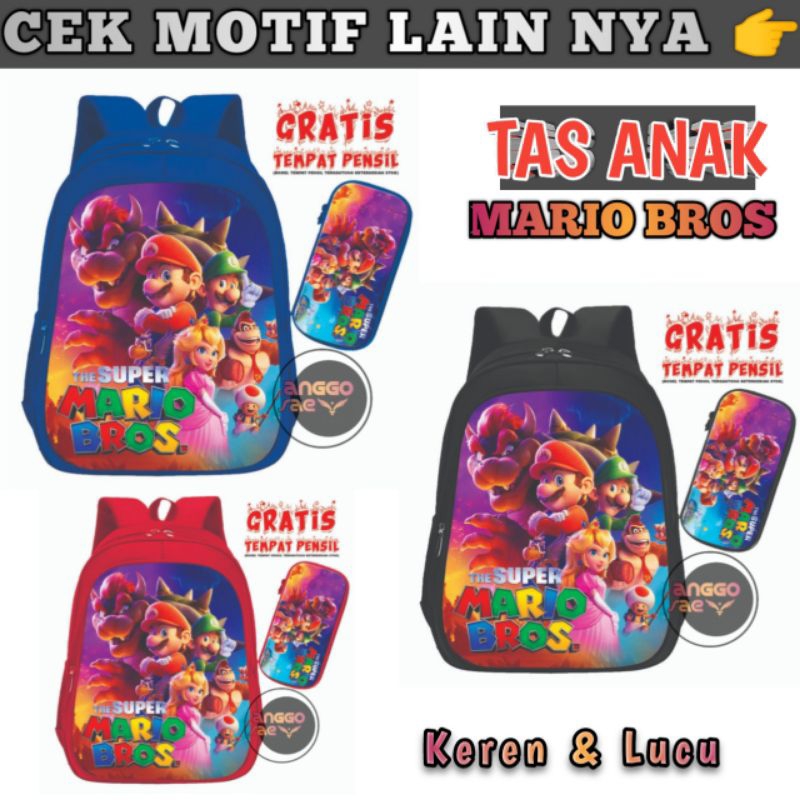 Tas Mixue Dan Motif Lain nya / Tas Sekolah Anak TK SD Anak Laki-Laki Dan Perempuan Ransel Motif Mixue / Iron man / Stumble Guys / Mario Bros / Boba / Ultraman / PVJ - Tas Anak Viral Miksu mini Ransel Anak Backpack asfour / anggosae