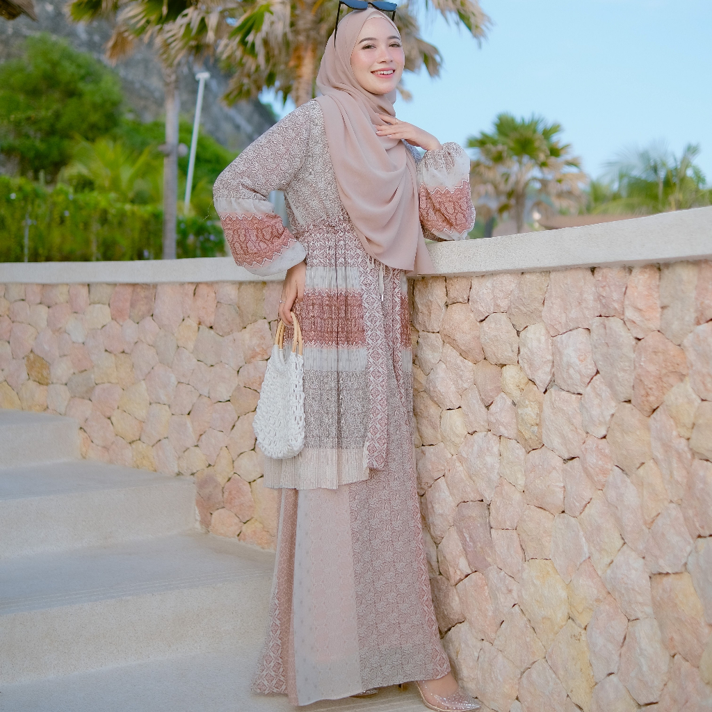 Ladybydiana KARINA DRESS One Set Dress Muslimah Inner dan Outer Bahan Shiffon Ceruty