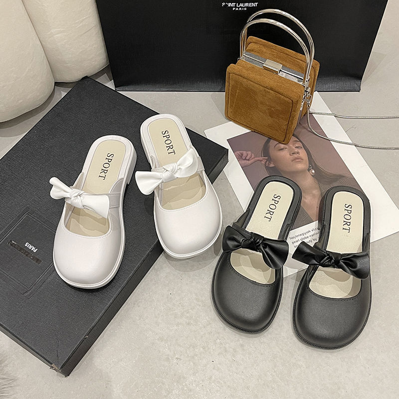 CYS Sandal Sepatu Bustong Wanita Cewek Hak Rendah Motif Pita Slip On Jelly Korea Fashion Style Import Kekinian Anak SPT-70