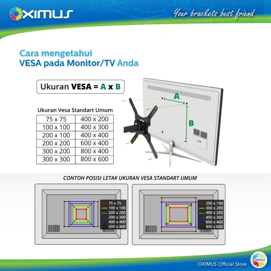 Bracket Ceiling Atap OXIMUS T560-15 | 32&quot;-70&quot; Tilt Swivel 71-158