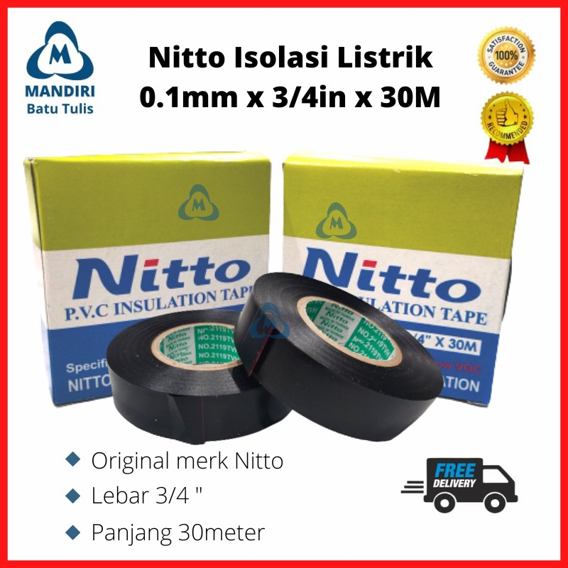 Isolasi Listrik Hitam / Lakban Isolasi Listrik Nitto / Lakban Listrik Hitam /Isolasi Listrik Hitam
