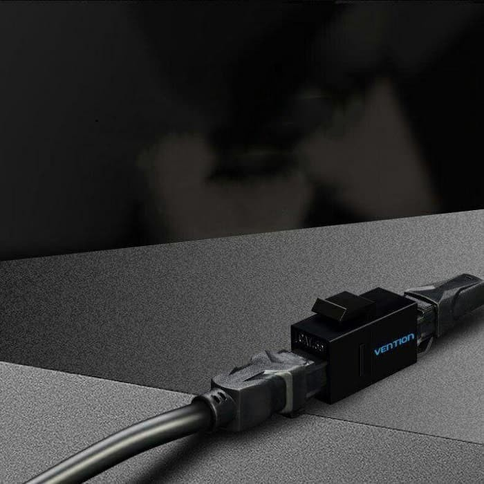 Barel RJ45 Vention Cat5E UTP Keystone Jack Coupler Black VDD-B10-B Ecer