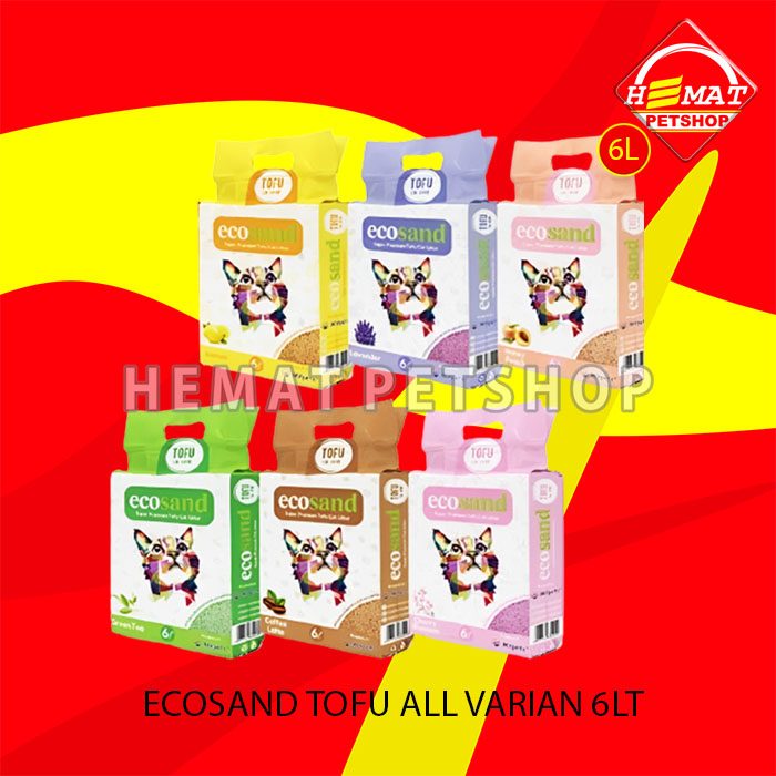 Pasir Kucing Gumpal Wangi Eco Sand tofu soya 6 Litter