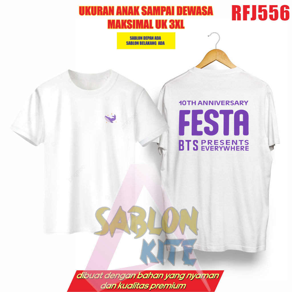 Gratis Fotocard Kaos Festa ultah RFJ556 suga jimin jungkook seokjin jhope namjoon taehyung