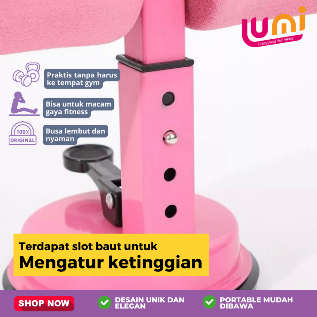 Alat Bantu Sit Up Bar Portable Penahan Pegangan Kaki Double Stand Holder Yoga Bench Fitness Gym Perlengkapan Olahraga Untuk dirumah Multifungsi Pengecil Perut dan Alat Pembakar Lemak SPEEDS SitUP Plus Tali Resistance Band