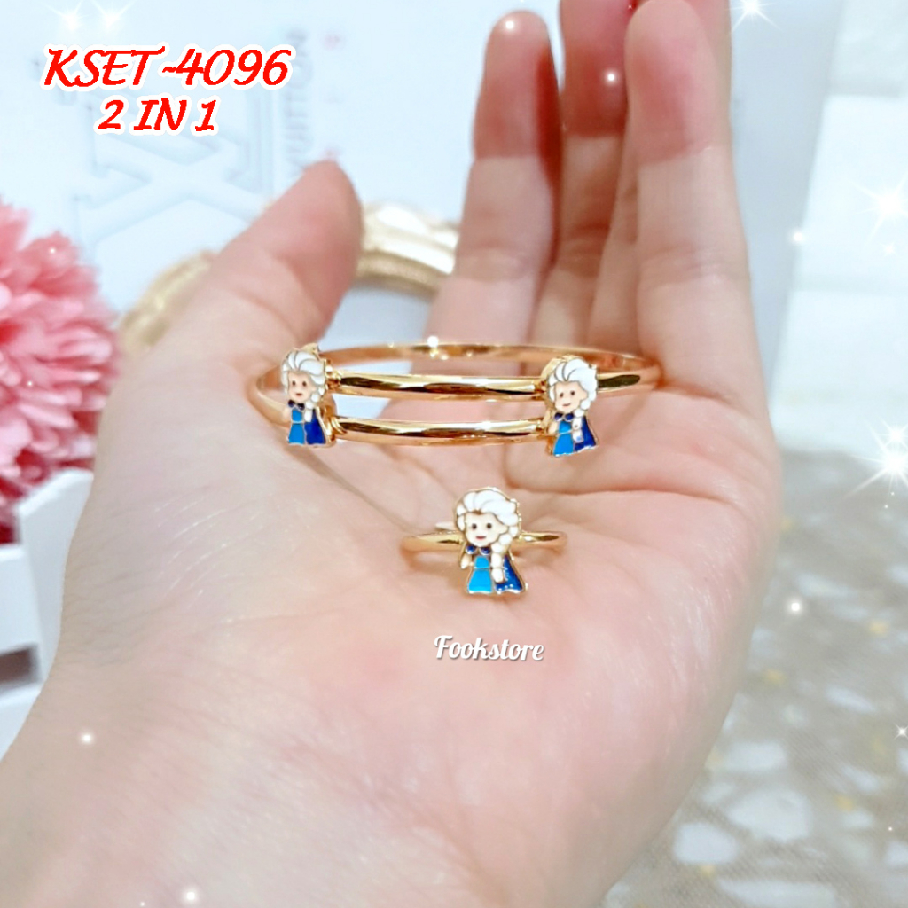 PROMO SET GELANG KITTY ANAK GRATIS CINCIN LUCU BUAT 3-5 THN