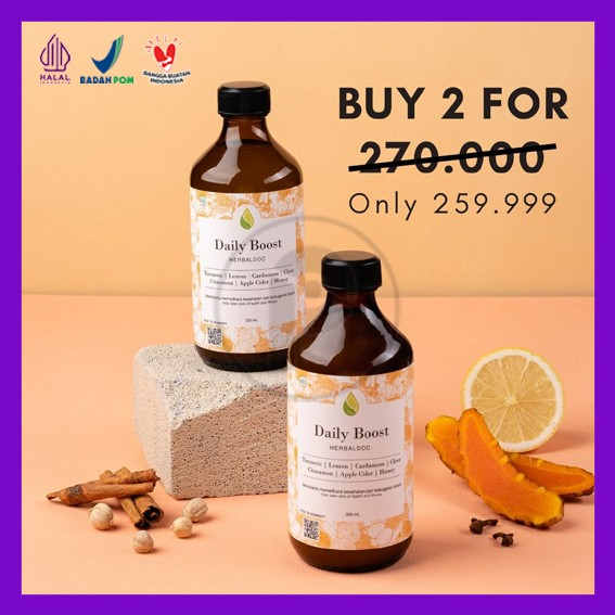 

DAILY BOOST PROMO 2 DISKON HERBALDOC IMMUNE BOOSTER Jamu Herbal Alami