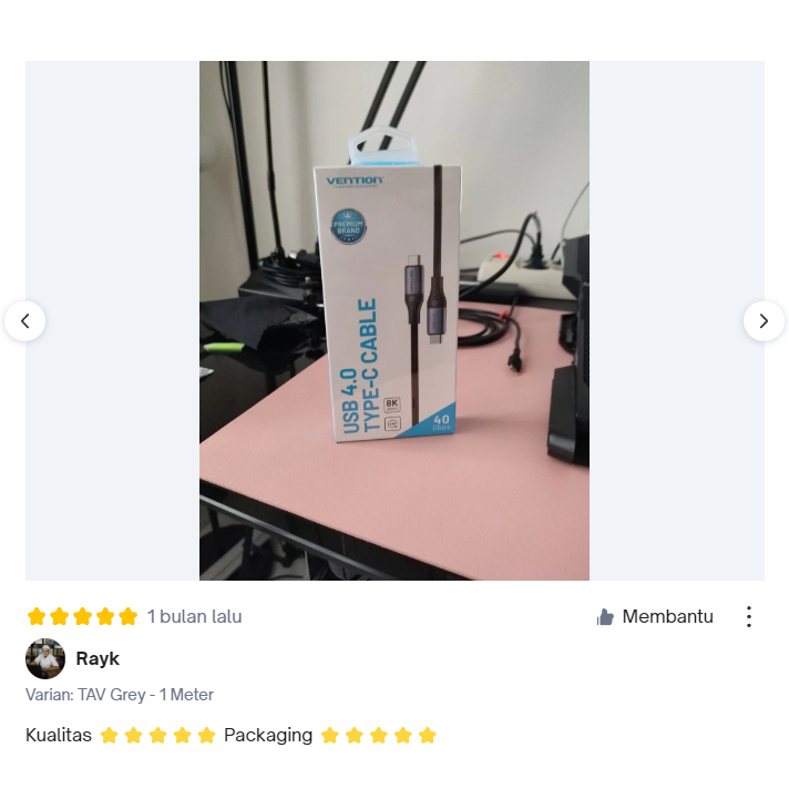 Vention Kabel USB C PD 100W USB Type C 4.0 Thunderbolt 8K 240W 40Gbps