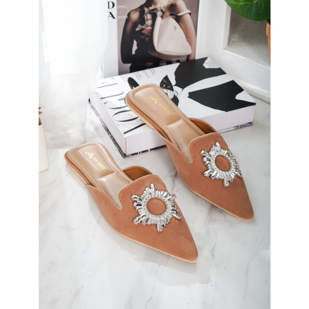 Sandal Flat Wanita Mules Helia B-RN 03