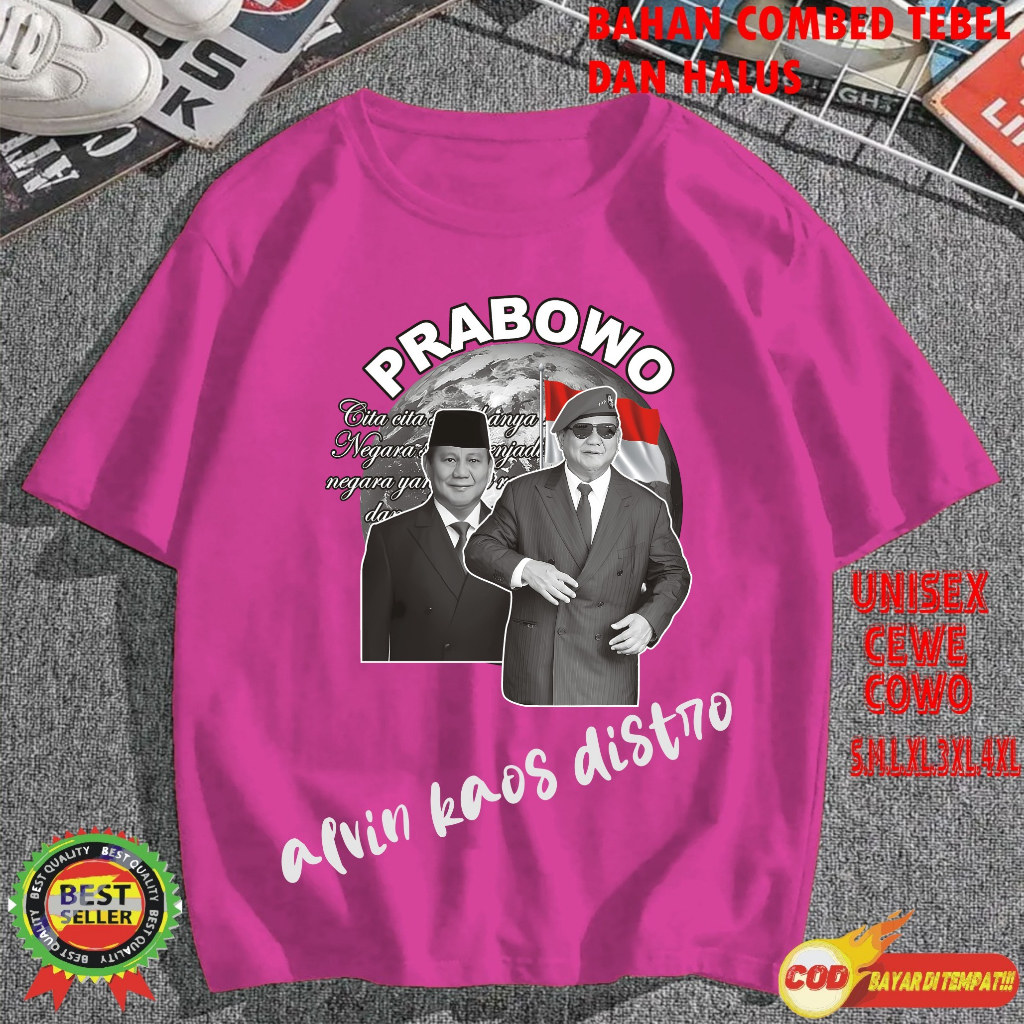 Terviral Kaos dtf pr4bowo KAOS MURAH  Kaos Putih Hitam Kaos Terlaris No 1 Promo Diskon