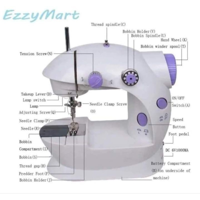 Mesin Jahit Portable Mini / Portable Sewing Machine SM 202 adalah mesin jahit mini yang mudah/Mesin 
