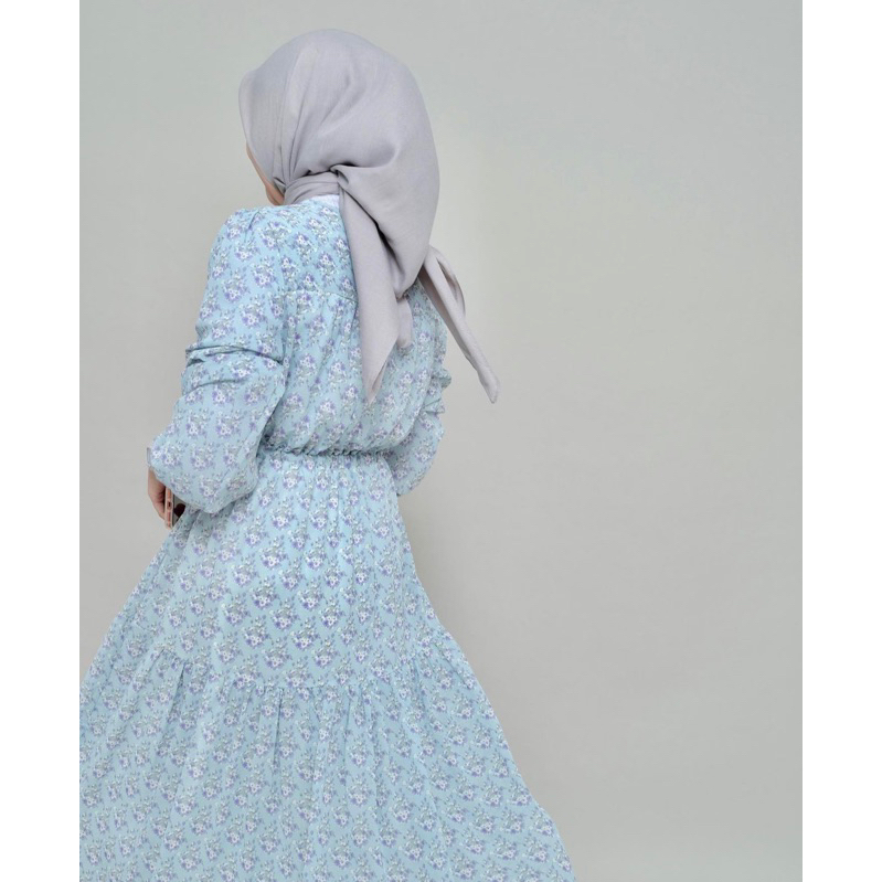 Adaline Flower Plissy Dress | Long dress cantik |