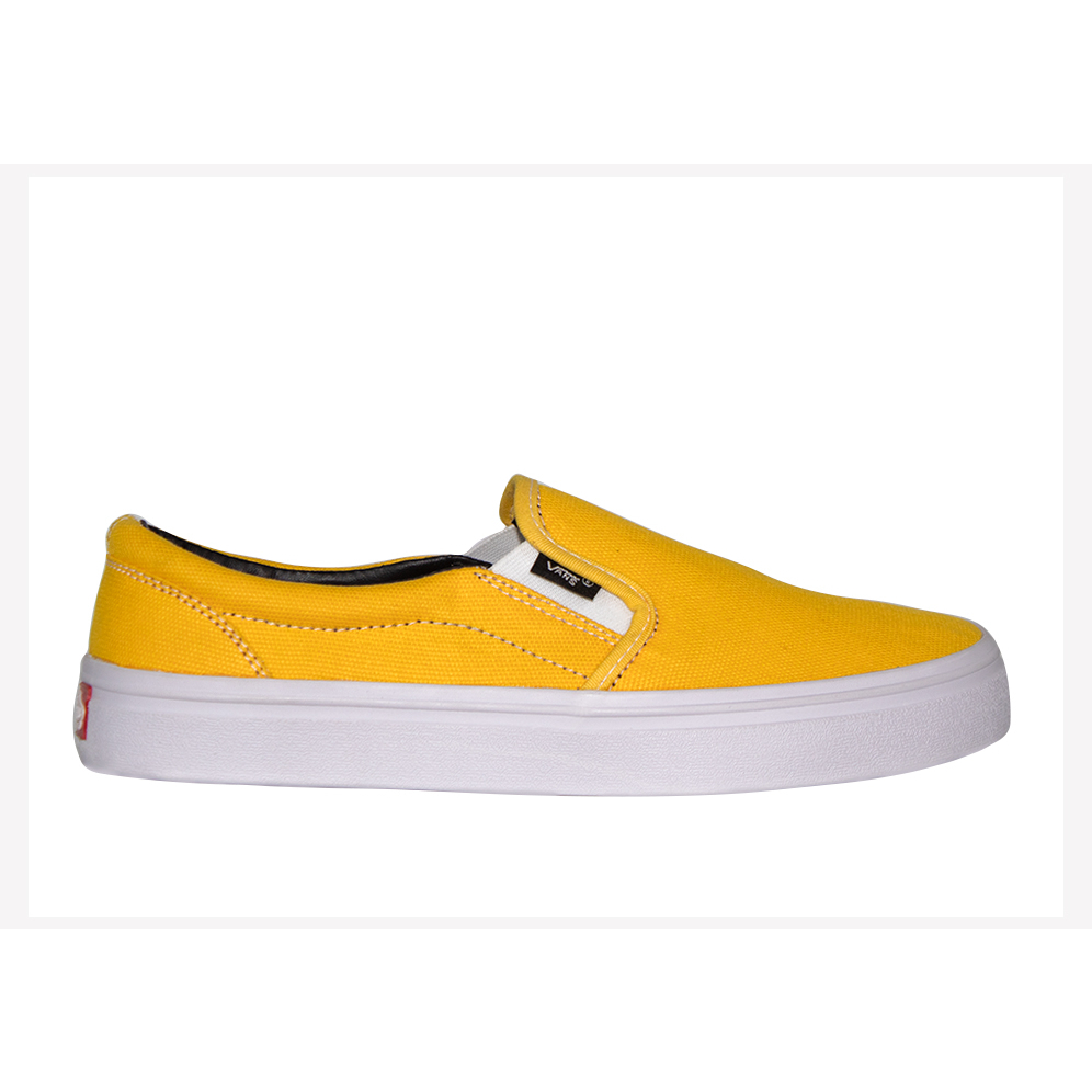 Sepatu Vans Slip On Tanpa Tali Pria Kuning Polos Murah