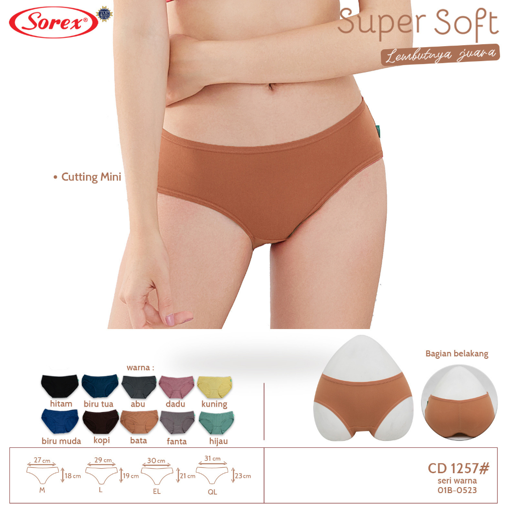 CELANA DALAM WANITA SOREX EDISI SUPER SOFT (Art. 1257) BERBAHAN SANGAT HALUS &amp; LEMBUT.