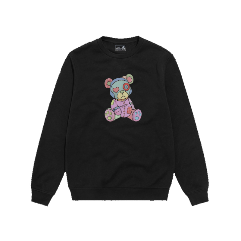 SWEATER CREWNECK HITAM PRIA WANITA MOTIF SKUNK PREMIUM TERBARU