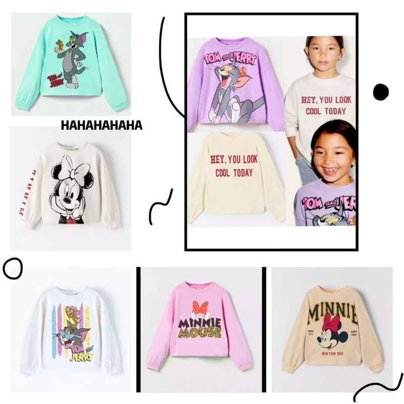 B351 SWEATSHIRT BAJU ANAK LENGAN PANJANG ZARAA CEWEK BRANDED CMT