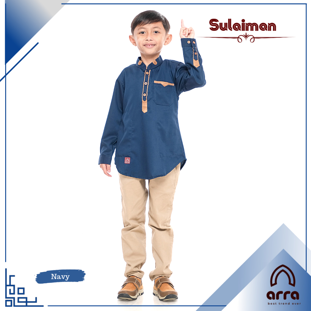 Arra Sulaiman Baju Koko Anak Laki Laki Lengan Panjang Bahan Toyobo Premium Size S M L XL XXL Warna Maroon , Mustard , Coklat , Navy , Hitam (Grosirbajukoko)