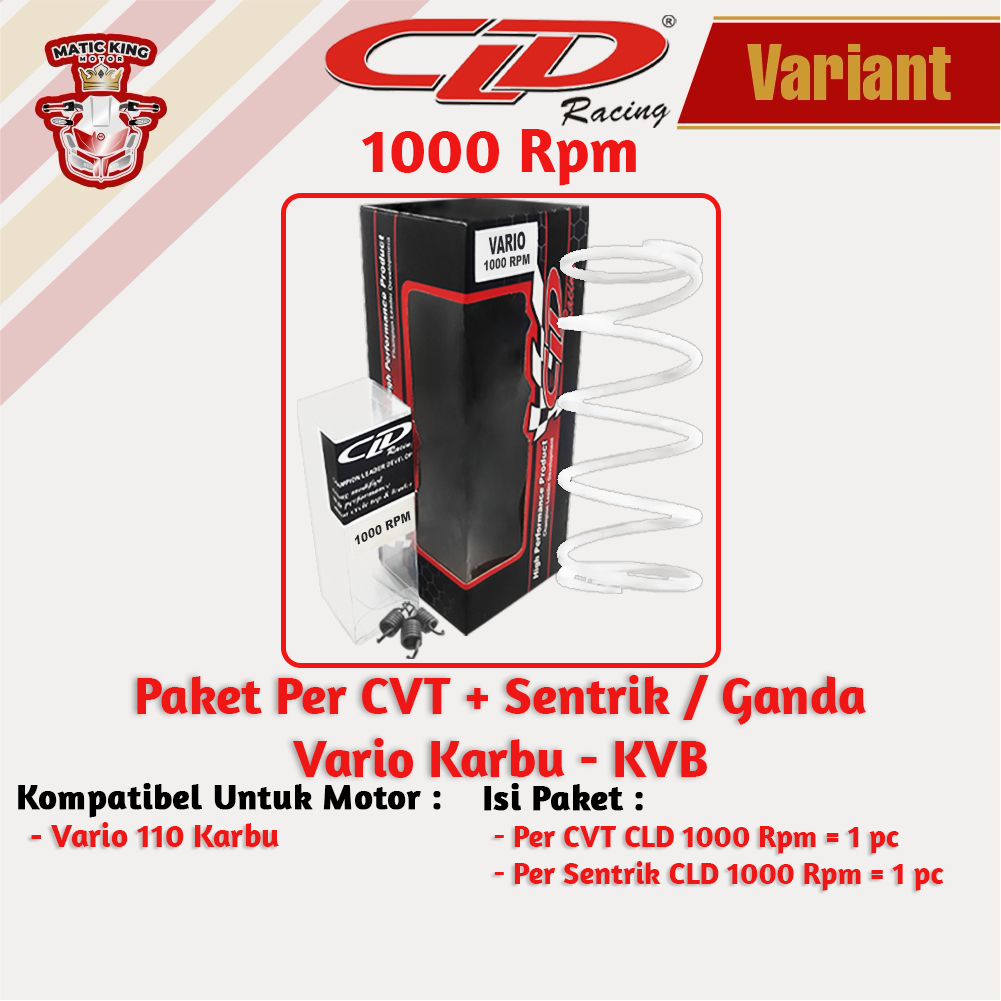 Paket Per CVT Sentrik Ganda Racing Honda Genio Beat Deluxe Scoopy New Vario Spacy 110 CLD 1000/1500 RPM