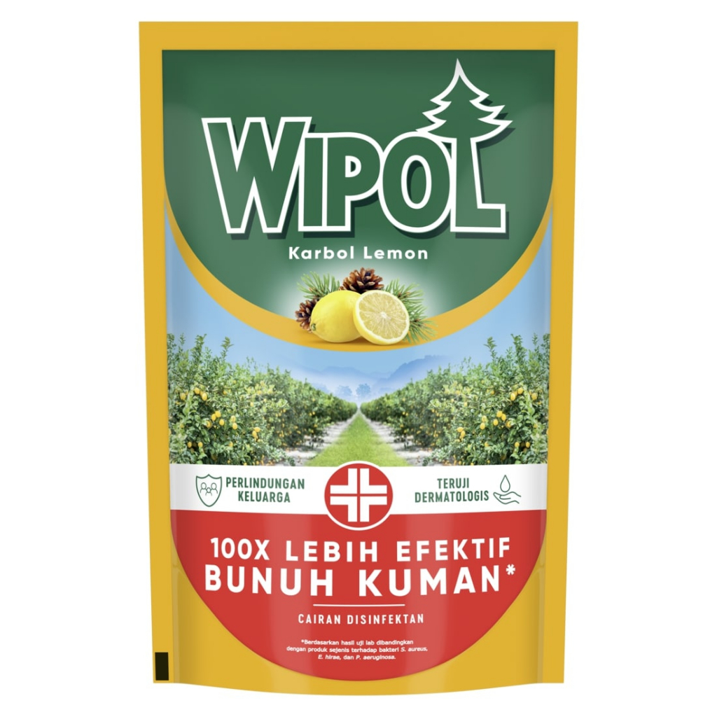 Wipol Pembersih Lantai Cairan Disinfektan Teruji Dermatologis Karbol Lemon 750 mL x3